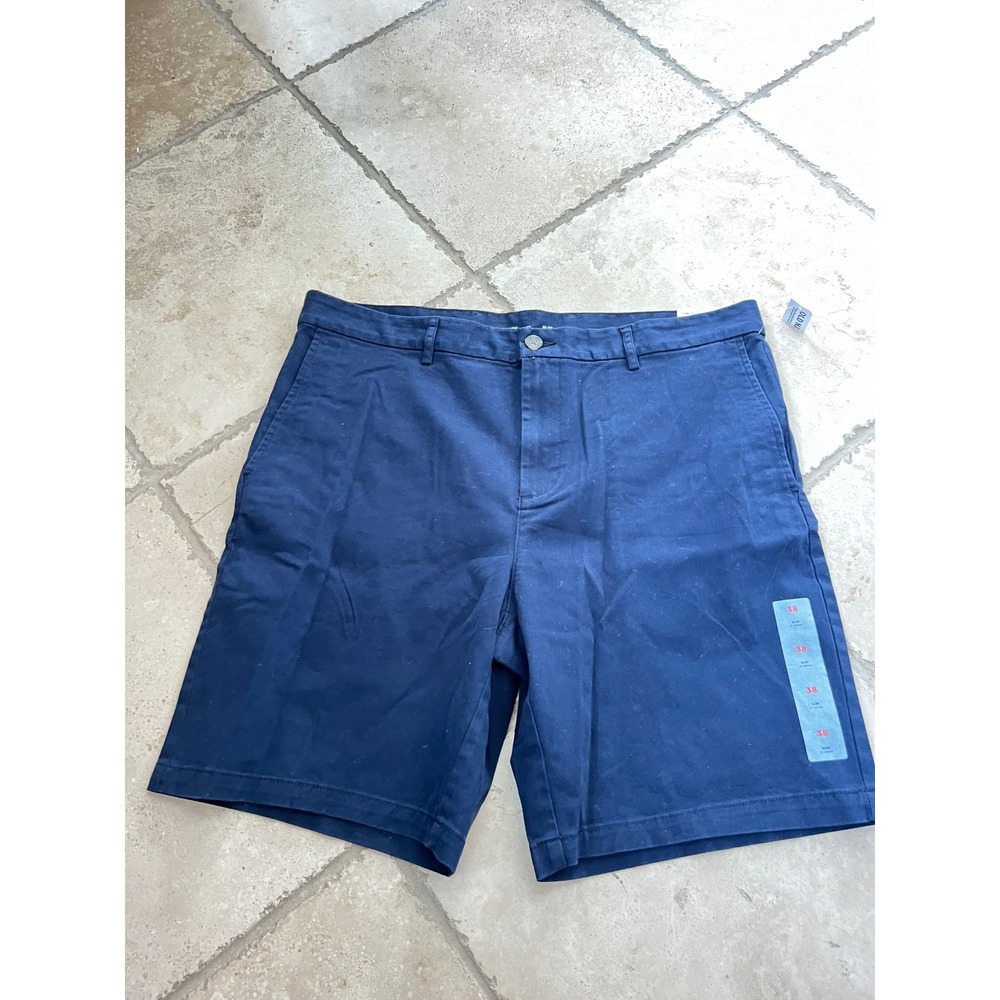 NEW Old Navy Mens 38 Slim Built-In Flex Rotation Chino Shorts 9 Inseam Navy Blue